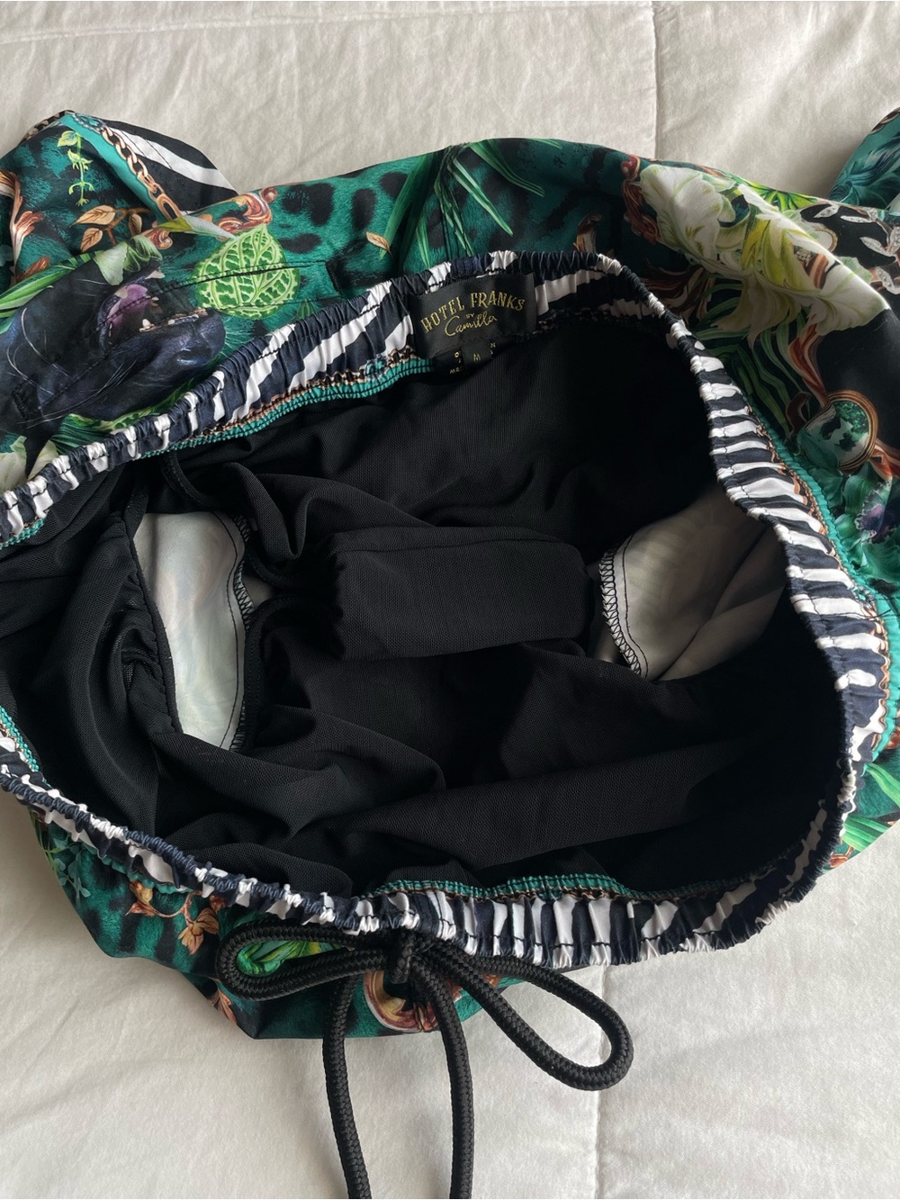Hotel Franks By Camilla Sing My Song Mens Jungle Swim Trunks Medium Panther - Picture 7 of 13